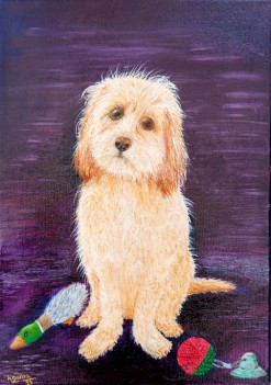 Millie — pet portrait, oil on canvas by Kevin Quinn